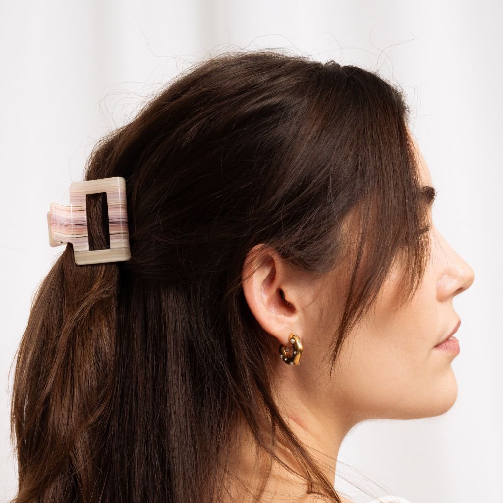 Sustainable hair clip made of cotton acetate | 5cm | Hair clip small | Anti-breakage guarantee