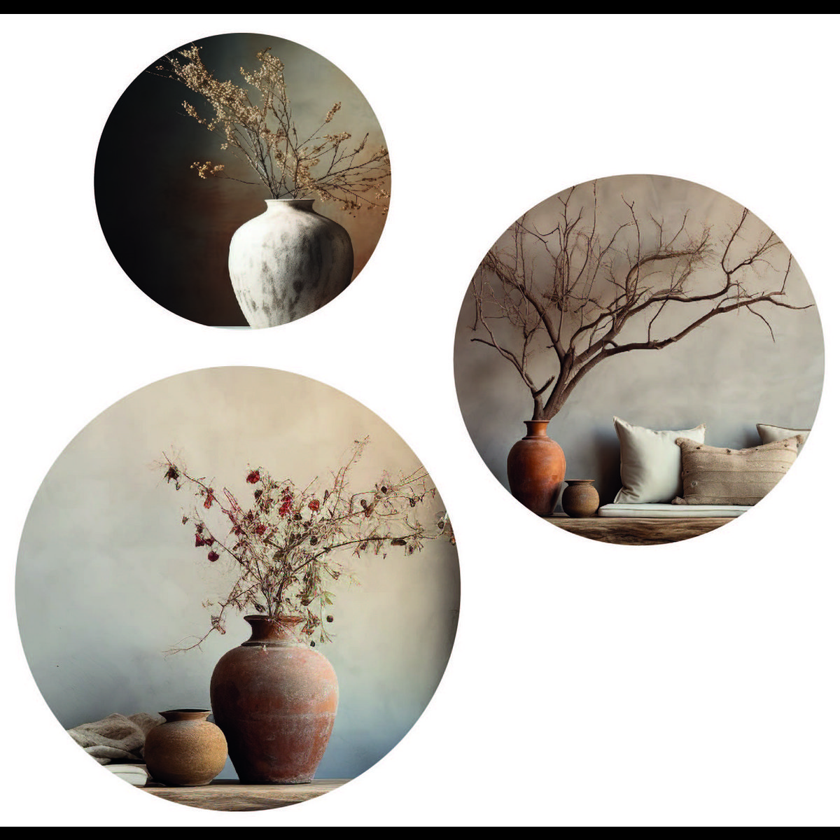 Wall circle set Dried twig