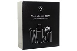 COCKTAIL SET 6 STAINLESS STEEL 8X8X21 550ML BLACK RC185258