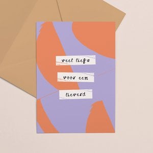 Greeting card color Love for a sweetheart