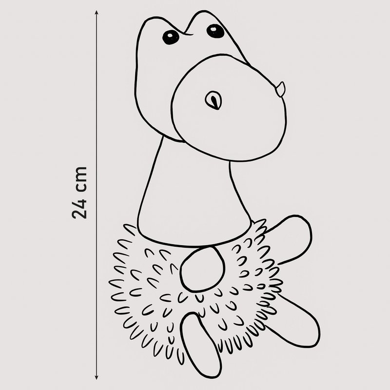 Ne & No® Dog Toys Dino/ Plush Animal + Kielzeiten + Squeaker
