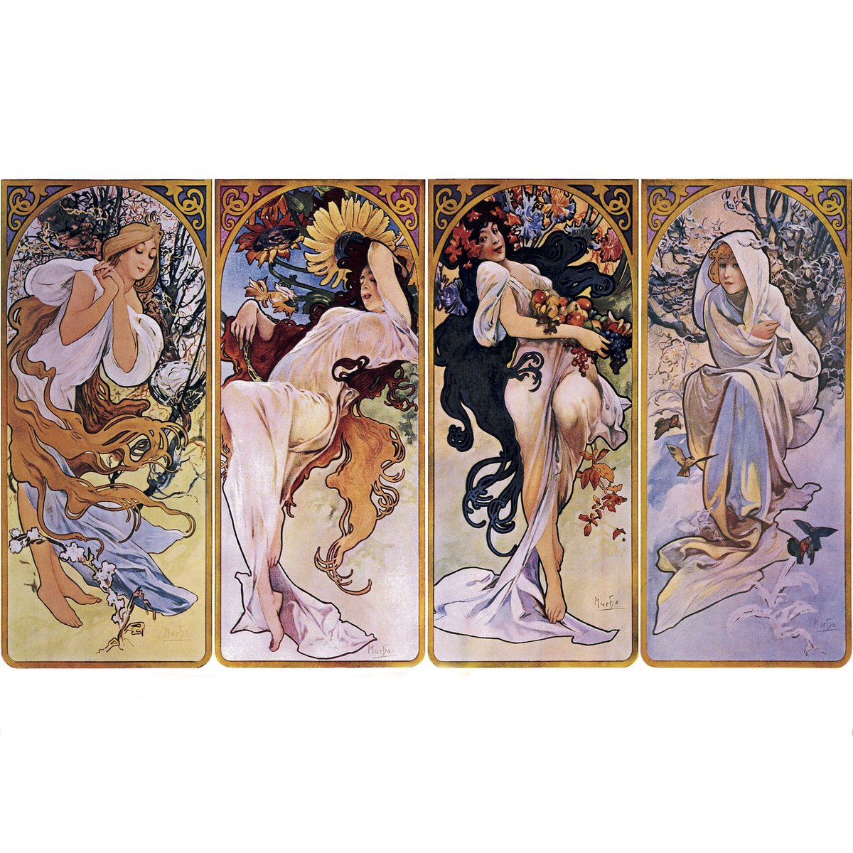 Poster Alfonse Mucha - Four Seasons