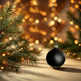 "night" - 6 cm Weihnachtskugeln schwarz matt