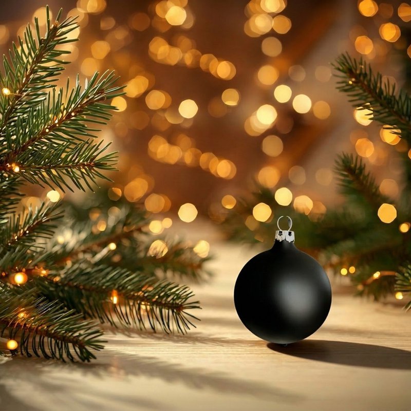 "night" - 6 cm Weihnachtskugeln schwarz matt