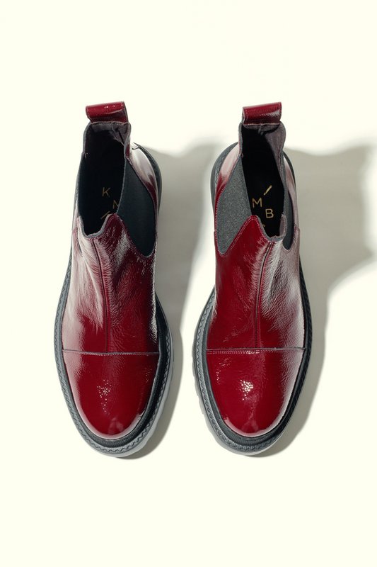 MACU BURGUNDY – Stiefeletten aus Lackleder mit extra leichter Sohle
