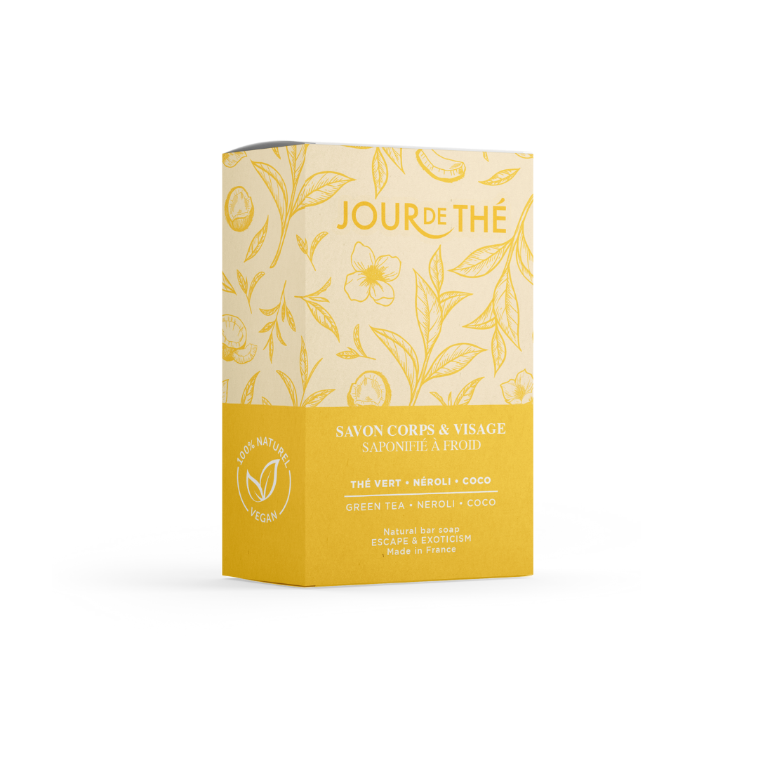 Sæbe ''Grøn te + Neroli + Kokos'' - 100% naturlig og kold forsæbet