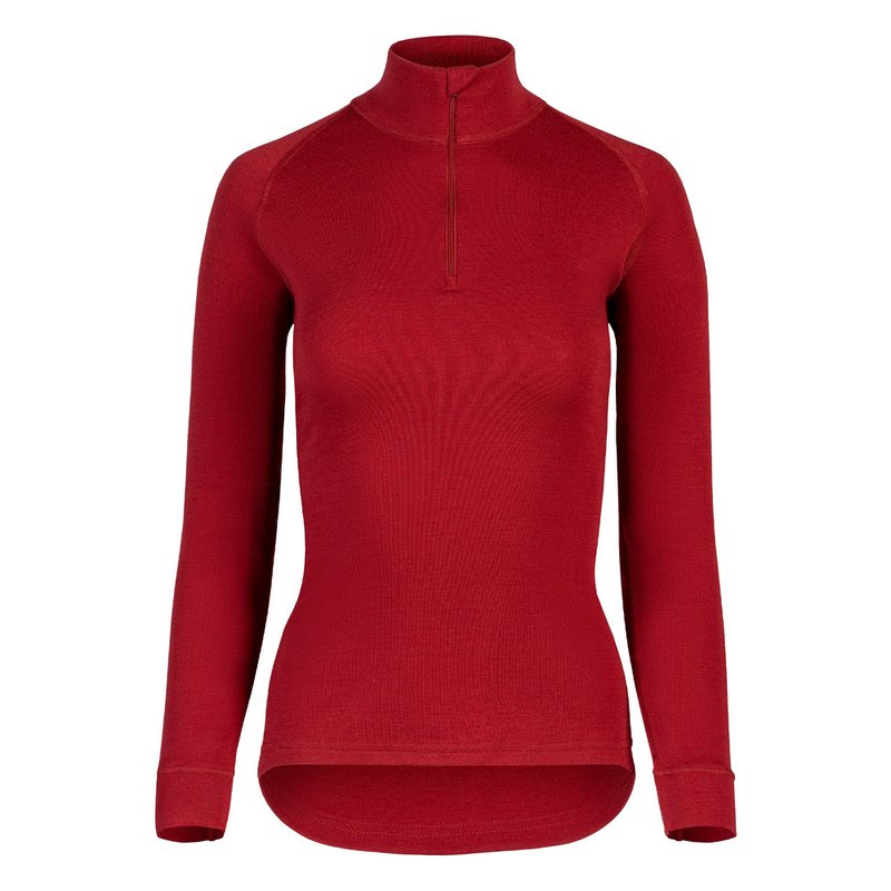 Top da donna con collo con zip, 250 g/m², Royal cherry