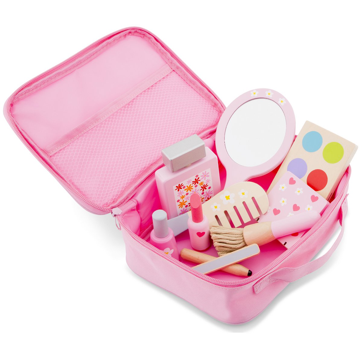 set de maquillaje de madera