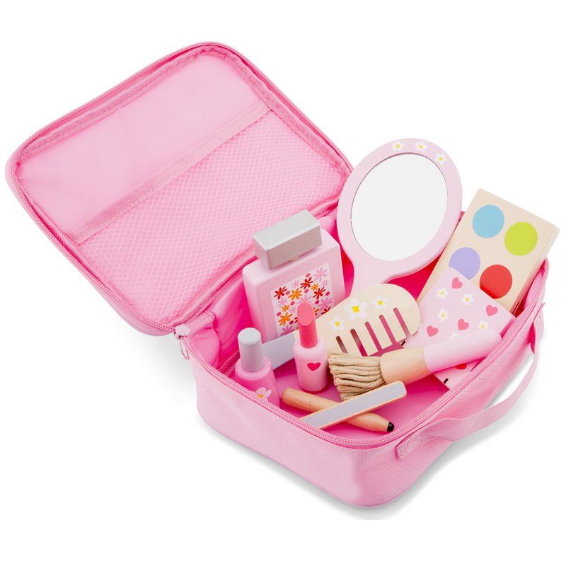 set de maquillaje de madera