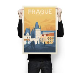 Affiche Prague Vintage | Poster Ville Prague République Tchèque