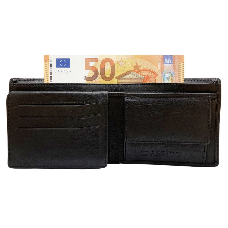 Arrigo - Pung Mænd - Brunt og Sort Læder - Billfold Model - Pung
