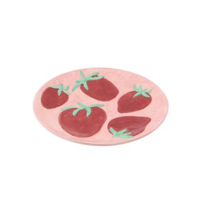 Deco Plate-Erdbeeren- Pink/ Rot 17,5x17,5x2 cm