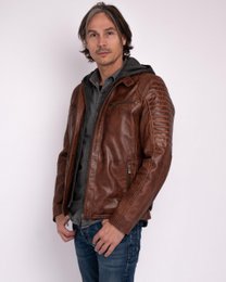 Jasper │ Veste à sweat à capuche en cuir masculin