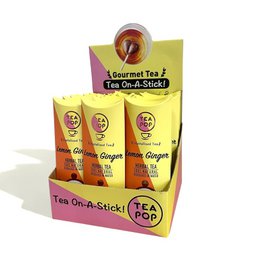 TEA-POP Thee-op-een-stokje | Citroen Gember | Displaybak met 20 stokjes