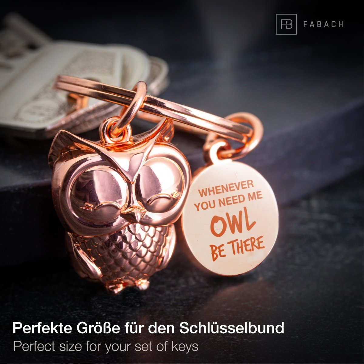 "Owl be there" owl keychain "Owly" with engraving - cute owl lucky charm