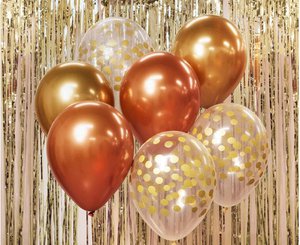 Ballonmix Roségold - Gold - 7 Stück