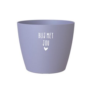 Bloempotje 'Blij met jou' - lila