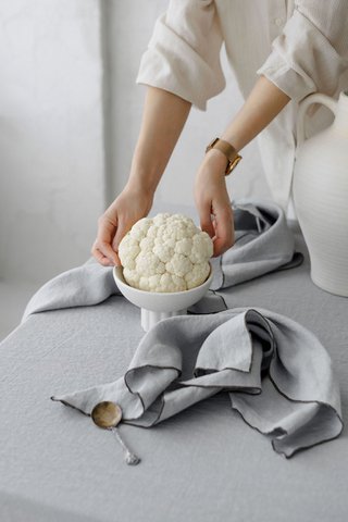 Servietten Affogato Gray Kontrastdetail (2 -ßen) / 100% Leinen