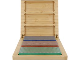 Pietra per affilare DMT box con 3 pz. grana extrafine, fine e grossa