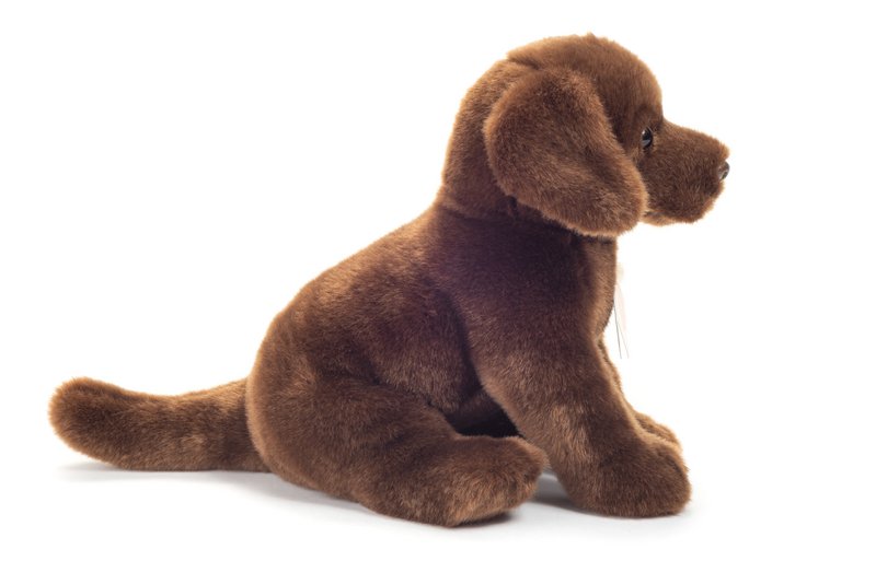 Labrador sitting dark brown 25 cm - plush toy - stuffed animal