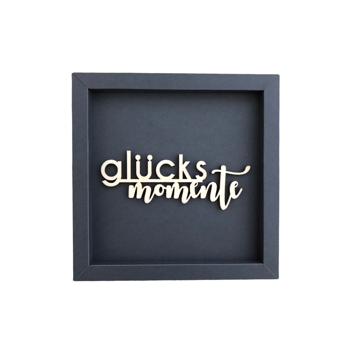 MOMENTS OF HAPPINESS frame card wood lettering