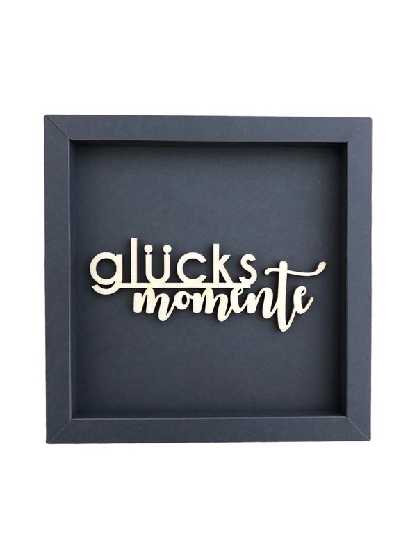 MOMENTS OF HAPPINESS frame card wood lettering