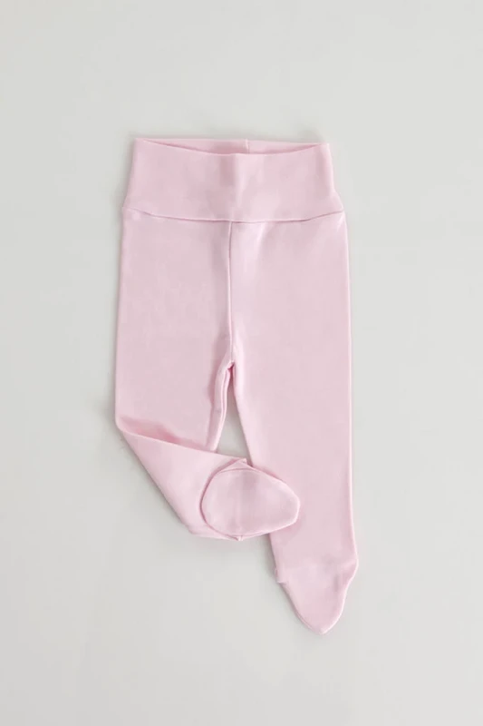 Baby-leggings i ubørstet bomuld, lyserød