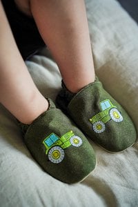 Kinderschuhe RecyStep Traktor grün