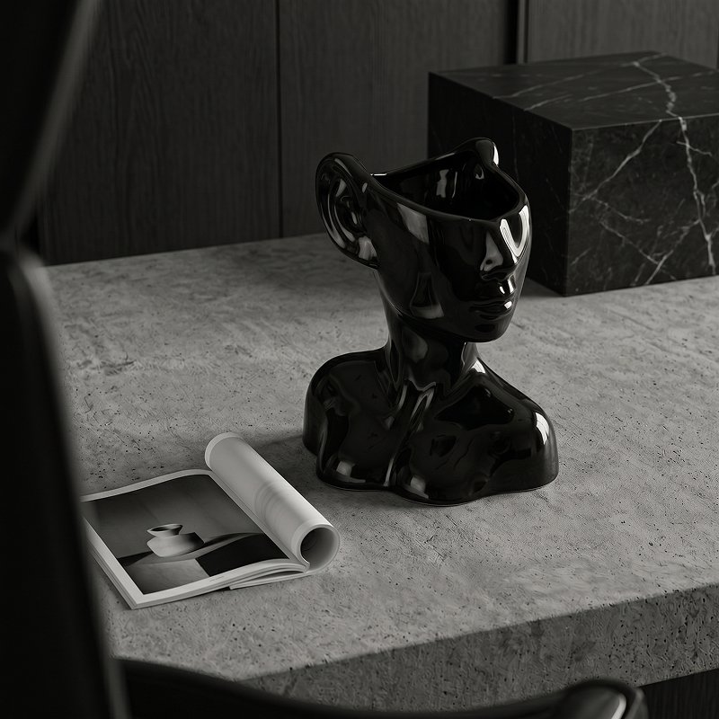 Vase Sort - Keramik vase - Vase Face