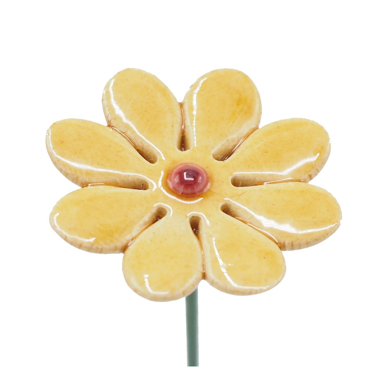 Daisy flower ceramic mini Yellow 2.5 cm