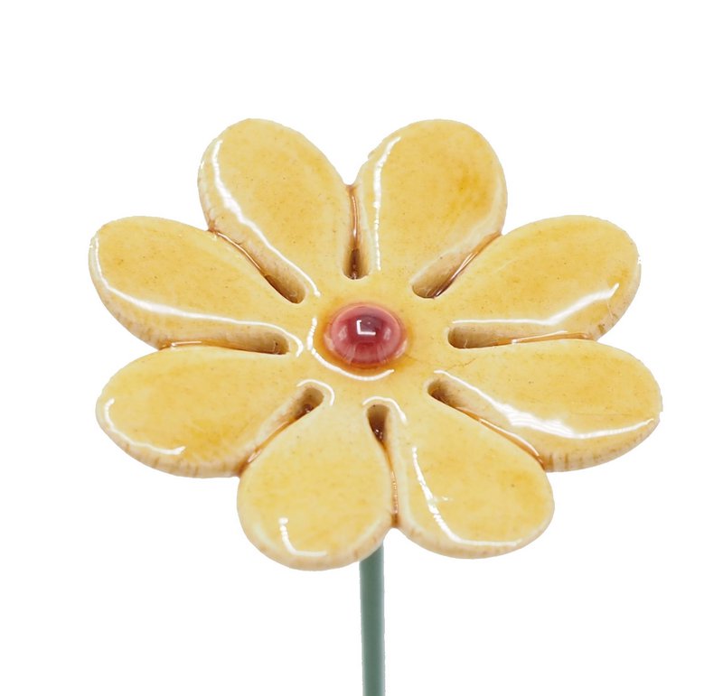 Daisy flower ceramic mini Yellow 2.5 cm