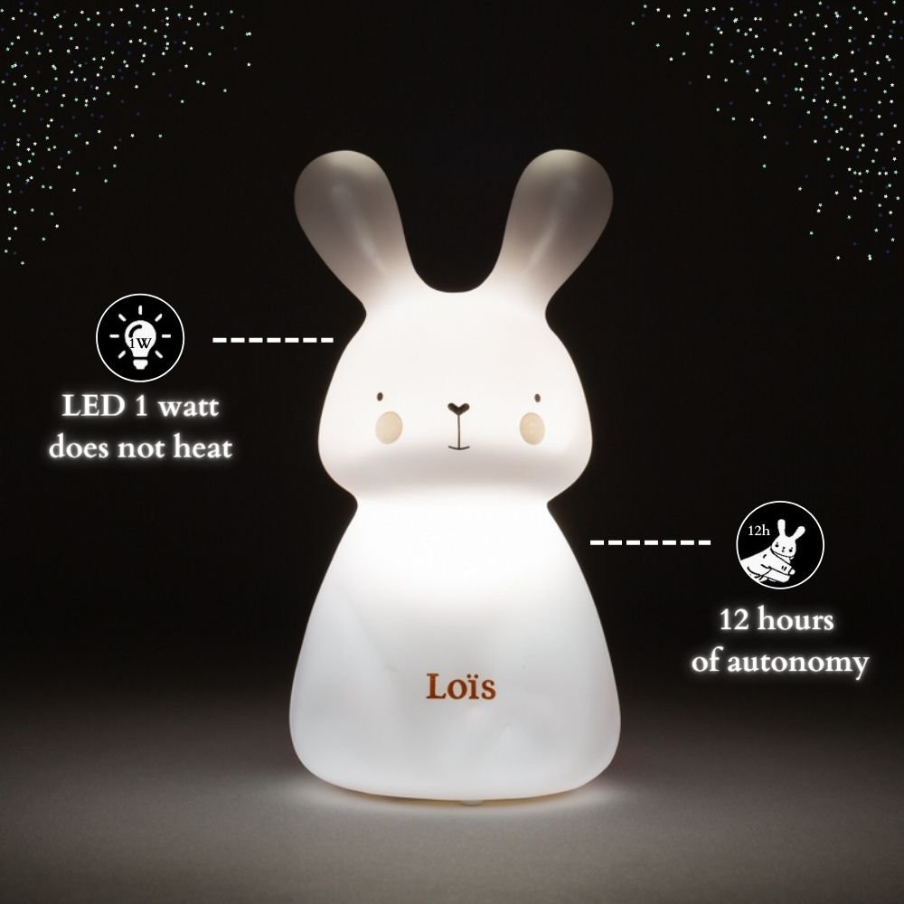 Luz de noche - Rabbit Loïs - alimentada por batería - amarilla