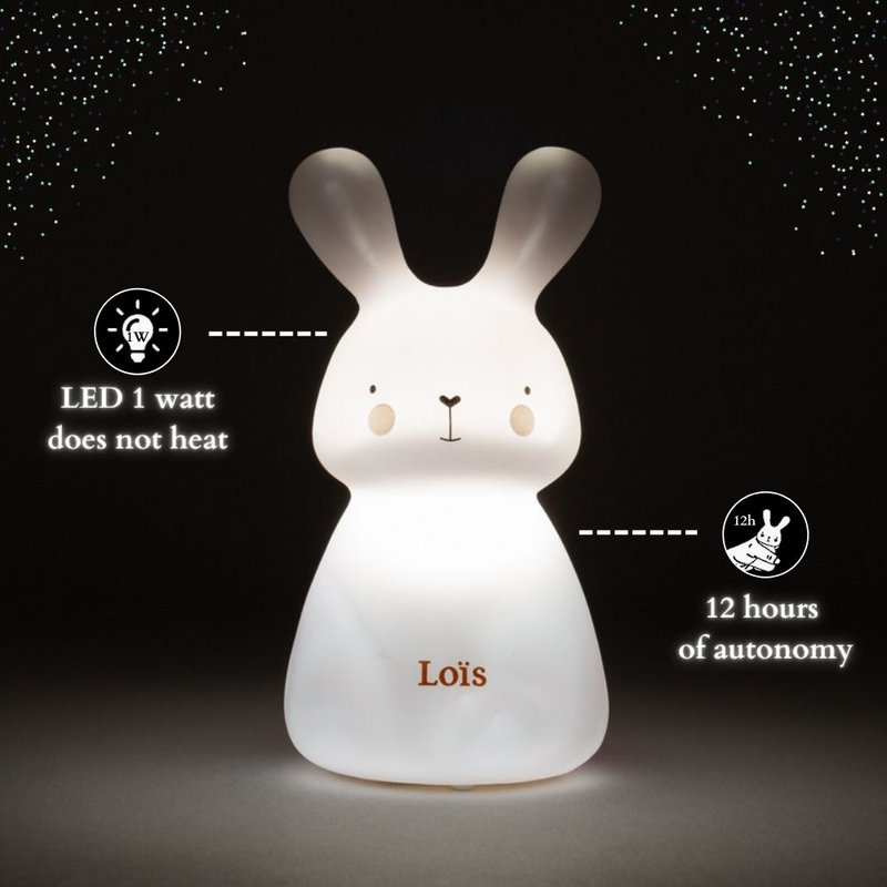 Night light - Rabbit Loïs - battery-powered - yellow