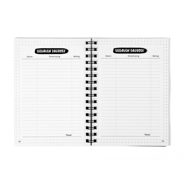 Budget Planner Cash Book A5 // Black and White Household Booklet