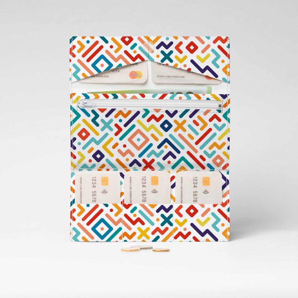 GEOMETRICAL STRIPES III Tyvek® Cardboard Wallet XL / Clutch Wallet