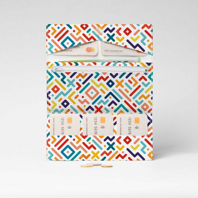 GEOMETRICAL STRIPES III Tyvek® Cardboard Wallet XL / Clutch Wallet