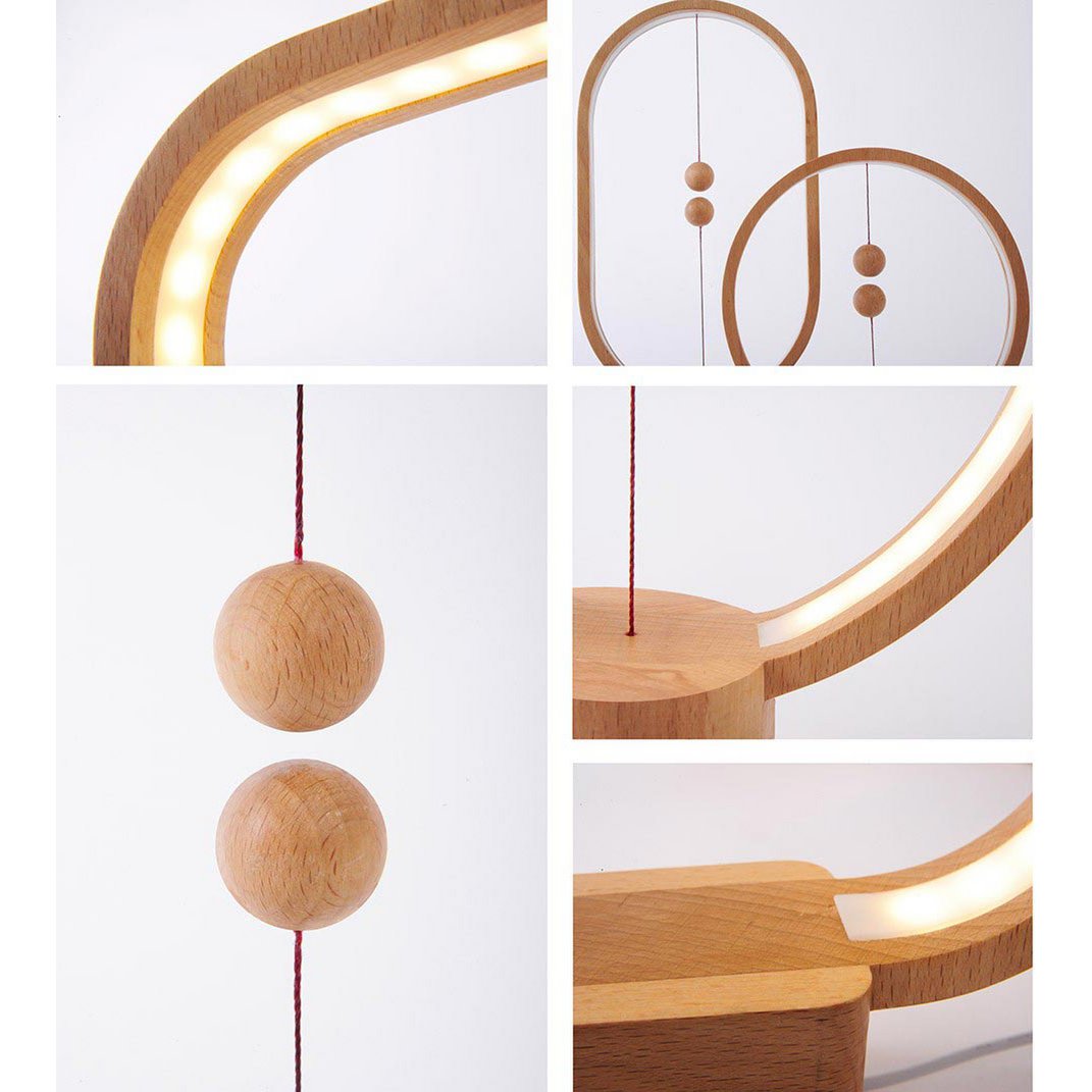 HENG Balance Lampada Ellisse Legno Chiaro