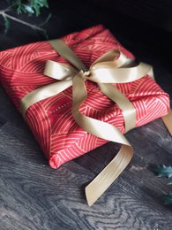 Carédeau 100% cotton French Design reusable gift wrap size M (55x55cm) : Knitting