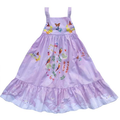 Boho lila jurk