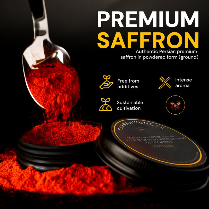 Safranwunder Premium Iranian Saffron Powder – 100% Pure Saffron - ISO 3632 Grade I
