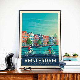 Vintage Amsterdam Poster | Premium poster Stad Amsterdam Nederland