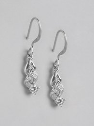 Dangling CZ Drop Earring – Sterling Silver Jewellery – Rhodium Plated – 1.5cm Length