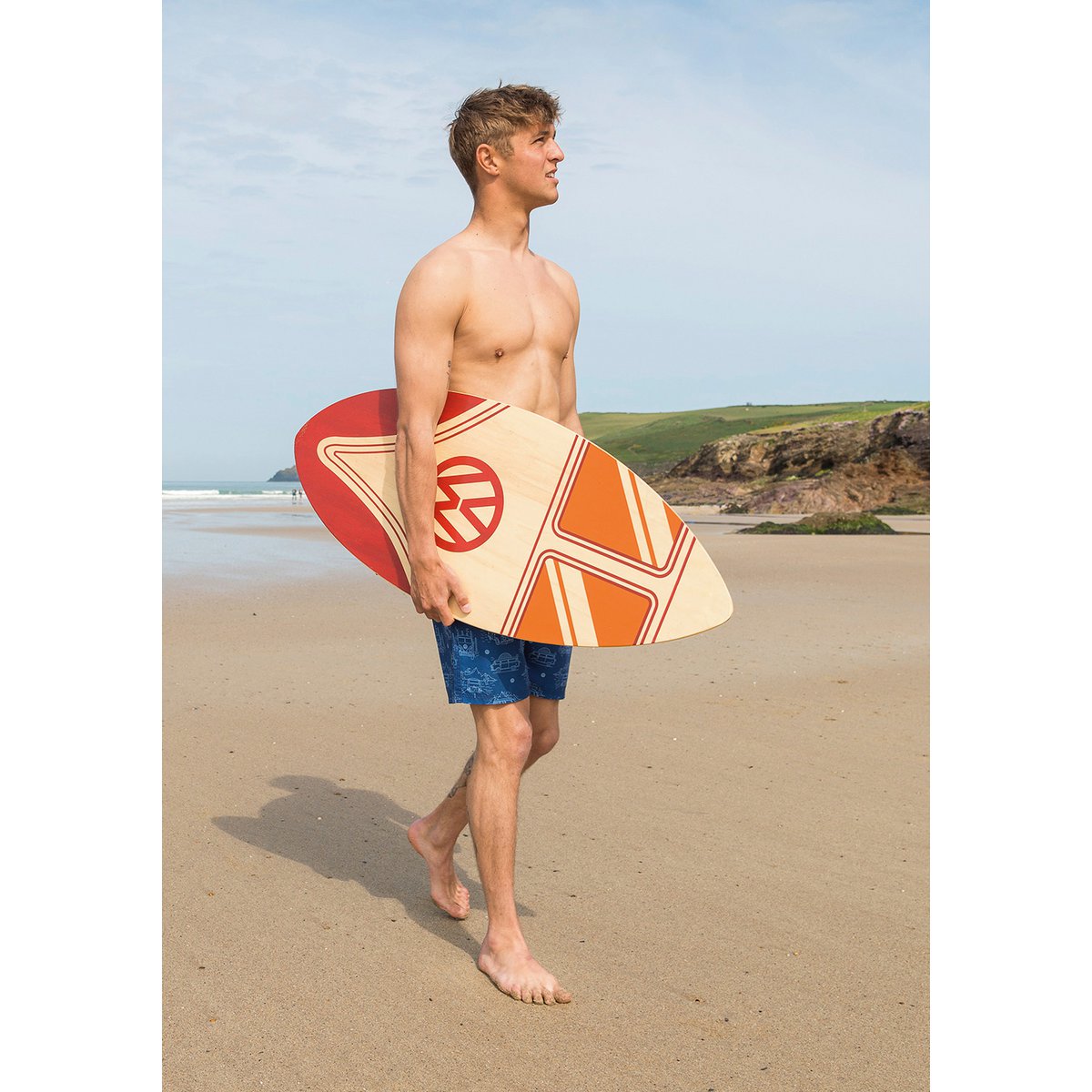 Volkswagen VW T1 Bus Skimmer Board - Echtholz (104 cm) - Front/Mehrfarbig