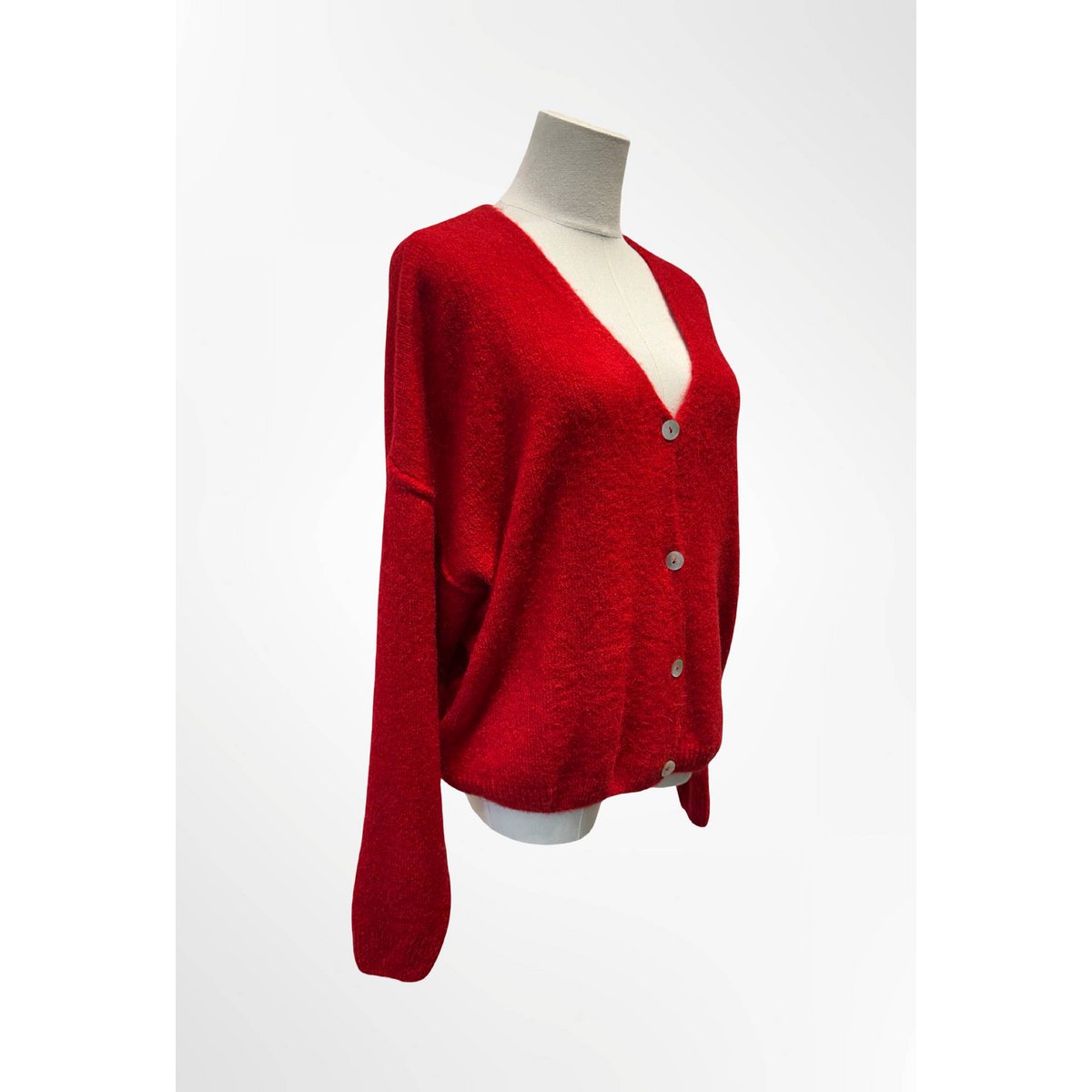 Cardigan Femme - Qualité Premium – Col V Profond en Maille Douce avec Boutons- ALPAGA/ LAINE - 23050