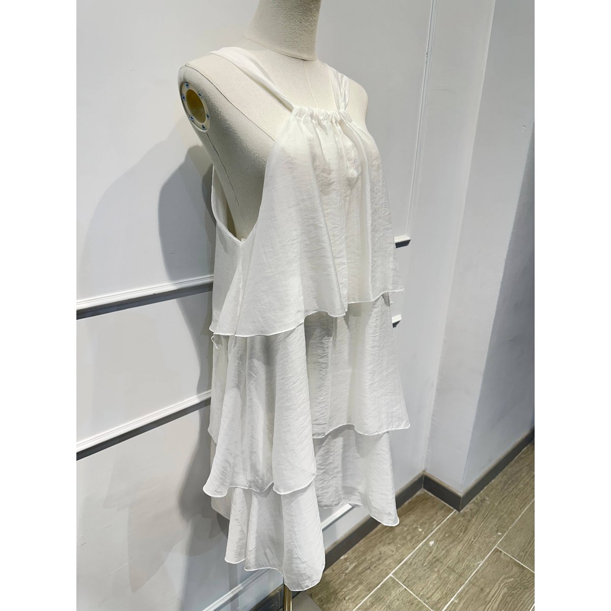 Robe à Volants à Bretelles et Nœud Déco - LYOCELL - 7746