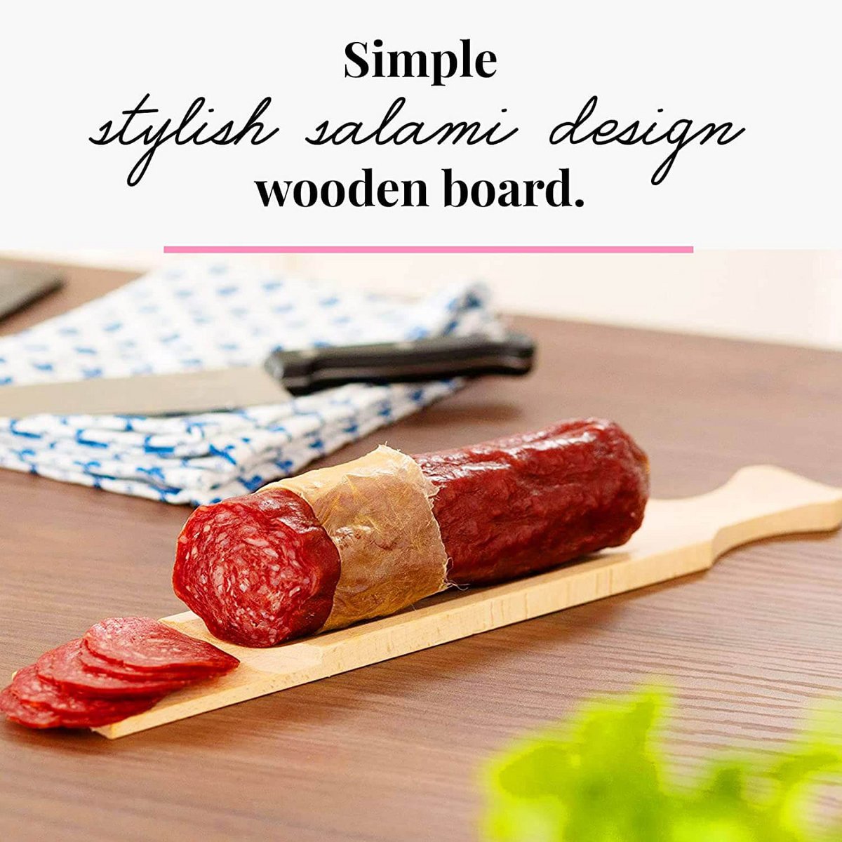 Wooden Salami Cutting Board - Serving board 37x5.5 cm