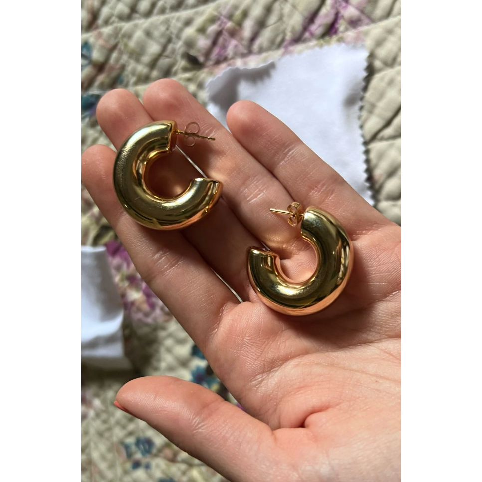 Theodora - Wide Geometric Hoop Earrings
