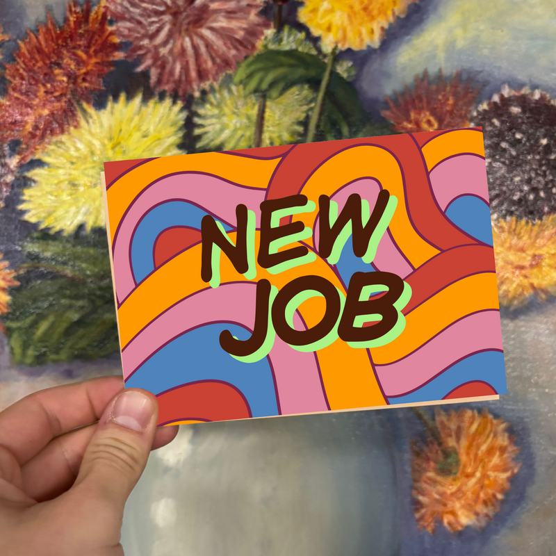 Nyt job postkort retro