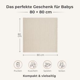 Ivory 4 in 1 Muslin Baby Blanket