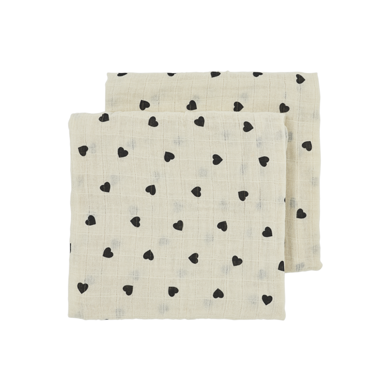 Sweet Heart Soft Sand/Black 70x70cm - 2-Pack